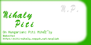 mihaly piti business card